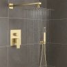 Duschsystem, Einbauarmatur, 2 Funktionen, Regendusche, Mattgold, Venice