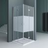 Duschkabine EGO-26, Pendeltüren, 6-mm-Sicherheitsglas, Teilweise Satiniert, Maße nach Wahl