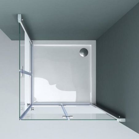 Duschkabine EGO-26, Pendeltüren, 6-mm-Sicherheitsglas, Teilweise Satiniert, Maße nach Wahl