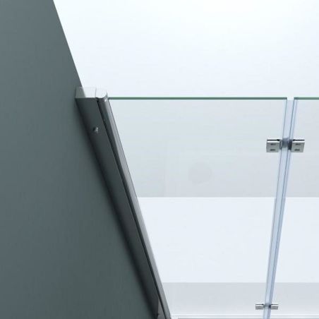 Duschkabine EGO-26, Pendeltüren, 6-mm-Sicherheitsglas, Teilweise Satiniert, Maße nach Wahl