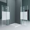 Duschkabine EGO-26, Pendeltüren, 6-mm-Sicherheitsglas, Teilweise Satiniert, Maße nach Wahl