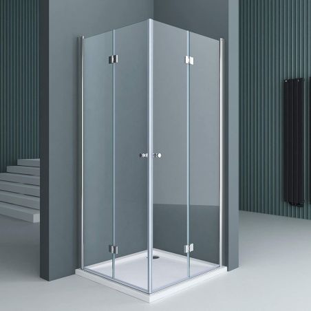 Duschkabine EGO-26, Pendeltüren, 6-mm-Sicherheitsglas, Transparent, Maße nach Wahl