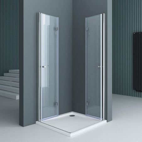 Duschkabine EGO-26, Pendeltüren, 6-mm-Sicherheitsglas, Transparent, Maße nach Wahl