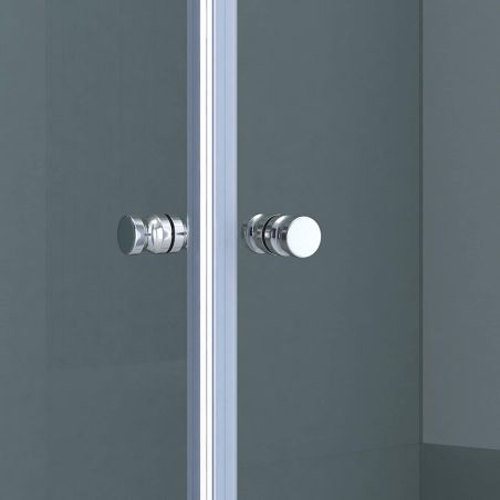 Duschkabine EGO-26, Pendeltüren, 6-mm-Sicherheitsglas, Transparent, Maße nach Wahl