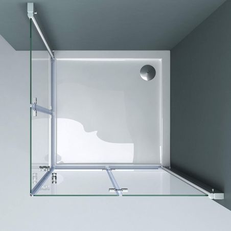 Duschkabine EGO-26, Pendeltüren, 6-mm-Sicherheitsglas, Transparent, Maße nach Wahl