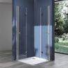 Duschkabine EGO-26, Pendeltüren, 6-mm-Sicherheitsglas, Transparent, Maße nach Wahl