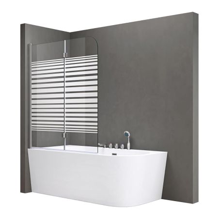 Badabtrennung EGO-1408S, 120x140 cm, Teilweise Satiniert, 6-mm-Sicherheitsglas, 180° schwenkbar, Nano Easy Clean Beschichtung