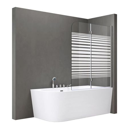 Badabtrennung EGO-1408S, 120x140 cm, Teilweise Satiniert, 6-mm-Sicherheitsglas, 180° schwenkbar, Nano Easy Clean Beschichtung