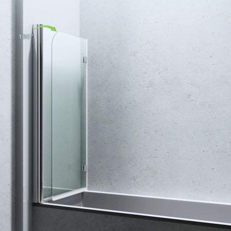 Badabtrennung EGO-1408, 120x140 cm, Transparent, 6-mm-Sicherheitsglas, 180° schwenkbar, Nano Easy Clean Beschichtung