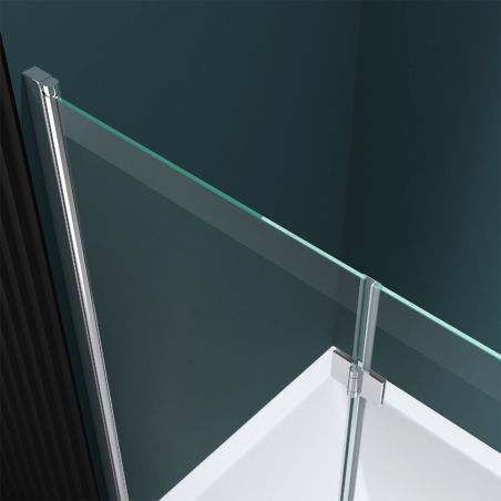 Badabtrennung EGO-1408, 120x140 cm, Transparent, 6-mm-Sicherheitsglas, 180° schwenkbar, Nano Easy Clean Beschichtung