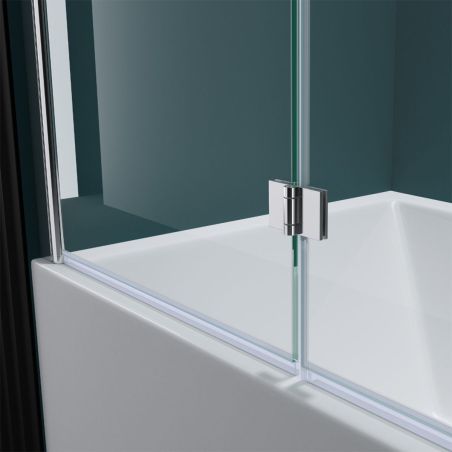 Badabtrennung EGO-1408, 120x140 cm, Transparent, 6-mm-Sicherheitsglas, 180° schwenkbar, Nano Easy Clean Beschichtung