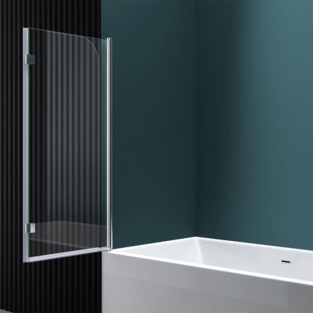 Badabtrennung EGO-1408, 120x140 cm, Transparent, 6-mm-Sicherheitsglas, 180° schwenkbar, Nano Easy Clean Beschichtung