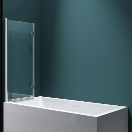 Badabtrennung EGO-1408, 120x140 cm, Transparent, 6-mm-Sicherheitsglas, 180° schwenkbar, Nano Easy Clean Beschichtung