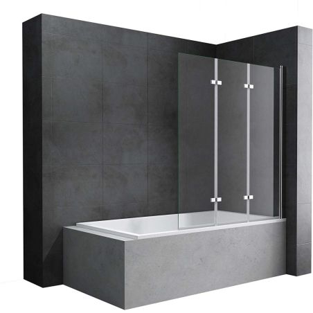 Badabtrennung 116, 130x140 cm, Sicherheitsglas 6 mm, 180° schwenkbar, Rechtsmontage, EGO-116, Nano Easy Clean Beschichtung