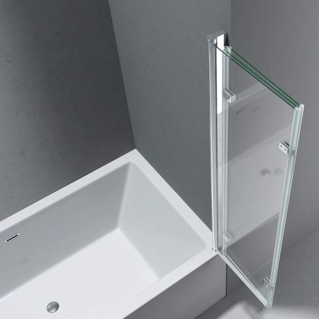 Badabtrennung EGO-116, 130x140 cm, Sicherheitsglas 6 mm, 180° schwenkbar, Rechtsmontage, EGO-116, Nano Easy Clean Beschichtung