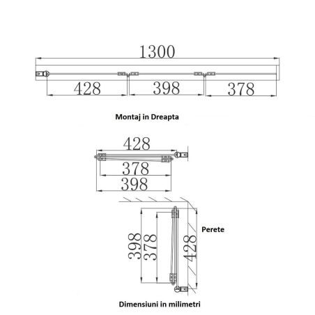 Badabtrennung EGO-116, 130x140 cm, Sicherheitsglas 6 mm, 180° schwenkbar, Rechtsmontage, EGO-116, Nano Easy Clean Beschichtung