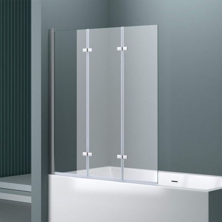 Badabtrennung EGO-116, 130x140 cm, Sicherheitsglas 6 mm, 180° schwenkbar, Linksmontage, EGO-116, Nano Easy Clean Beschichtung