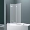 Badabtrennung EGO-116, 130x140 cm, Sicherheitsglas 6 mm, 180° schwenkbar, Linksmontage, EGO-116, Nano Easy Clean Beschichtung