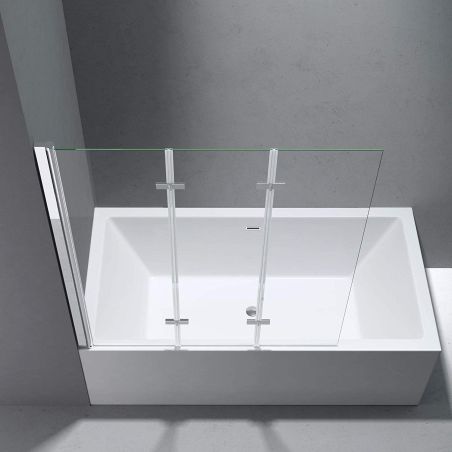 Badabtrennung EGO-116, 130x140 cm, Sicherheitsglas 6 mm, 180° schwenkbar, Linksmontage, EGO-116, Nano Easy Clean Beschichtung