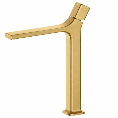 Waschbecken-Armatur, Tischmontage, Perlator, Messing, Mattgold, Aria
