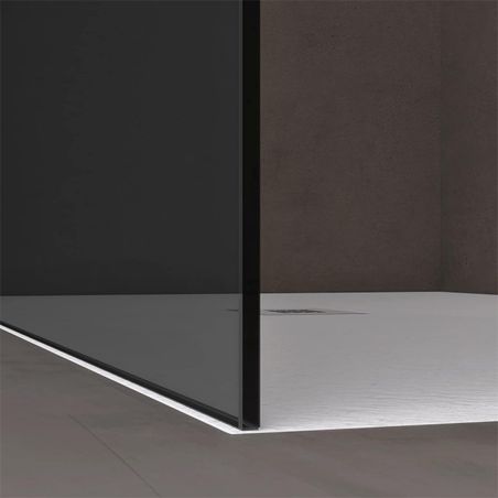 Walk-In Duschwand, Sicherheitsglas, Graphit-Finish 10 mm, 100, 120, 140 cm, Lotus-Effekt, Sicilia
