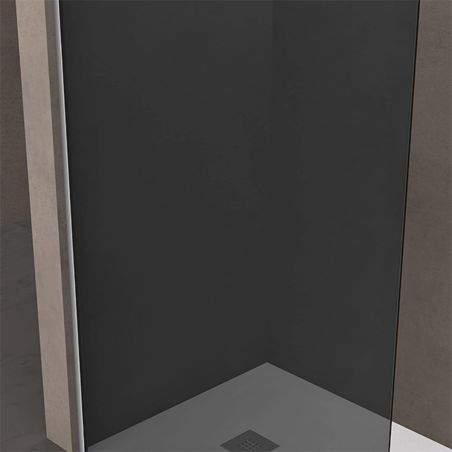 Walk-In Duschwand, Sicherheitsglas, Graphit-Finish 10 mm, 100, 120, 140 cm, Lotus-Effekt, Sicilia