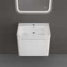 Badezimmermöbel aus MDF lackiertes, Mineralguss-Waschbecken, Soft-Close-System, 60x42x55 cm, glänzend Weiß, Verona