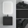 Badezimmermöbel aus MDF lackiertes, Mineralguss-Waschbecken, Soft-Close-System, 60x42x55 cm, Mattschwarz, Verona