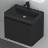 Badezimmermöbel aus MDF lackiertes, Mineralguss-Waschbecken, Soft-Close-System, 60x42x55 cm, Mattschwarz, Verona