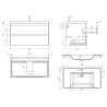Badezimmermöbel, lackiertes MDF, Komposit-Waschbecken, Schubladentrenner, Soft-Close, 60/90 cm, Mattschwarz, Trieste