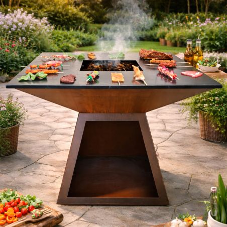 Holzgrill mit großer...