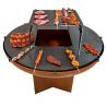 Holzgrill mit Gusseisenplatte, Platte aus 2 mm Cortenstahl, Maße: D 100 x H 70 cm, AshCraft