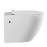 WC-Schüssel mit Bidetfunktion, Taharet, Warm-/Kaltwasserarmatur, Weiß, wandhängend , Soft-Close Deckel, 55x36 cm, Angi