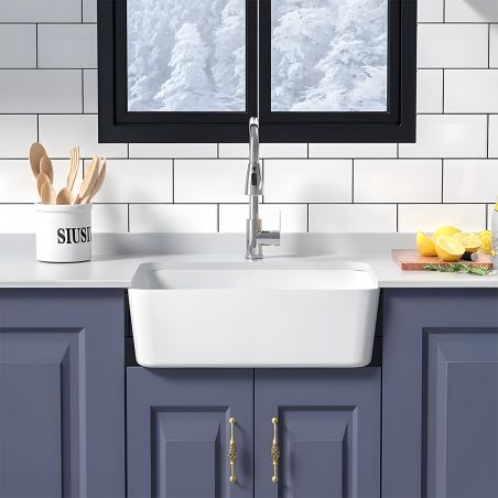 Küchenspüle, Frontschürze, offen, Farmhouse-Stil, 61x45 cm, Weiß, Etna