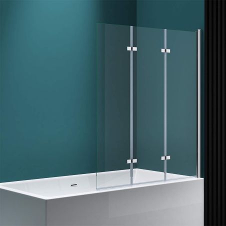 Badabtrennung 116, 130x140 cm, Sicherheitsglas 6 mm, 180° schwenkbar, Rechtsmontage, EGO-116, Nano Easy Clean Beschichtung