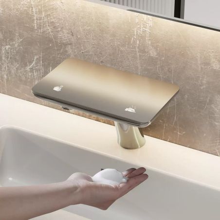 Waschbeckenarmatur, Digitales LED-Display, Wasser- und Seifensensor, 3-Liter-Reservoir inklusive, Gold, Anais