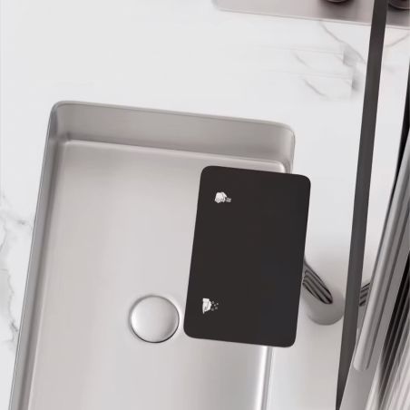 Waschbeckenarmatur, Digitales LED-Display, Wasser- und Seifensensor, 3-Liter-Reservoir inklusive, Schwarz, Anais