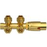Heizkörper-Armaturenset, Thermostatkopf mit Ventil, 5-stufig einstellbar, für Vorlauf und Rücklauf, glänzendes Gold