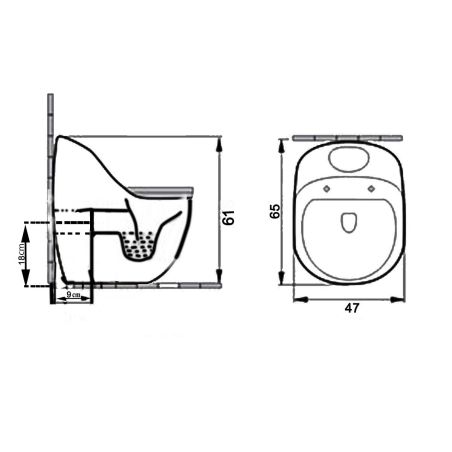 Santa Rimless WC, Einbautank, Glossy Grey, Bodenmontage, Abdeckung mit Soft-Close, Royalty Line by Ego