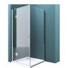 Duschkabine EGO-05, feste Wand und Batanta-Tür, 6 mm Sicherheitsglas, transparent, Maße 70-100 x 90-140 cm