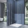 Duschkabine EGO-05, feste Wand und Batanta-Tür, 6 mm Sicherheitsglas, transparent, Maße 70-100 x 90-140 cm
