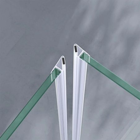 Duschkabine EGO-05, feste Wand und Batanta-Tür, 6 mm Sicherheitsglas, transparent, Maße 70-100 x 90-140 cm