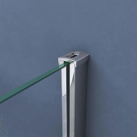 Duschkabine EGO-05, feste Wand und Batanta-Tür, 6 mm Sicherheitsglas, transparent, Maße 70-100 x 90-140 cm