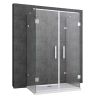 Duschkabine 40, 3 Seiten, Flügeltüren mit 180-Grad-Öffnung, 8 mm Glas, Maße 80-90 x 120 cm