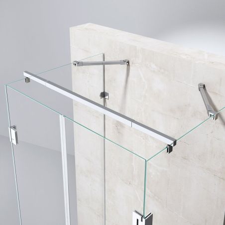 Duschkabine 40, 3 Seiten, Flügeltüren mit 180-Grad-Öffnung, 8 mm Glas, Maße 80-90 x 120 cm