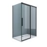Duschkabine Ego 12, mattschwarz, 80,90,100 x 100,120,140 cm, 6 mm Sicherheitsglas, feste Wand, Schiebetür, Easy Clean