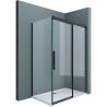Duschkabine Ego 12, mattschwarz, 80,90,100 x 100,120,140 cm, 6 mm Sicherheitsglas, feste Wand, Schiebetür, Easy Clean