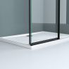 Duschkabine Ego 12, mattschwarz, 80,90,100 x 100,120,140 cm, 6 mm Sicherheitsglas, feste Wand, Schiebetür, Easy Clean
