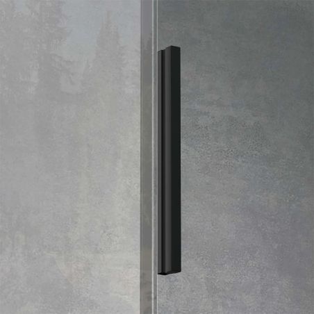 Duschkabine Ego 12, mattschwarz, 80,90,100 x 100,120,140 cm, 6 mm Sicherheitsglas, feste Wand, Schiebetür, Easy Clean