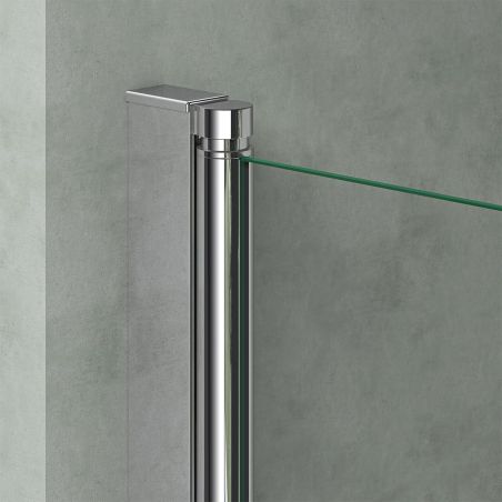 Badewannenabtrennung EGO-1121, 6 mm Sicherheitsglas, transparent oder teilweise sandgestrahlt, 94 x 140 cm, um 180° schwenkbar